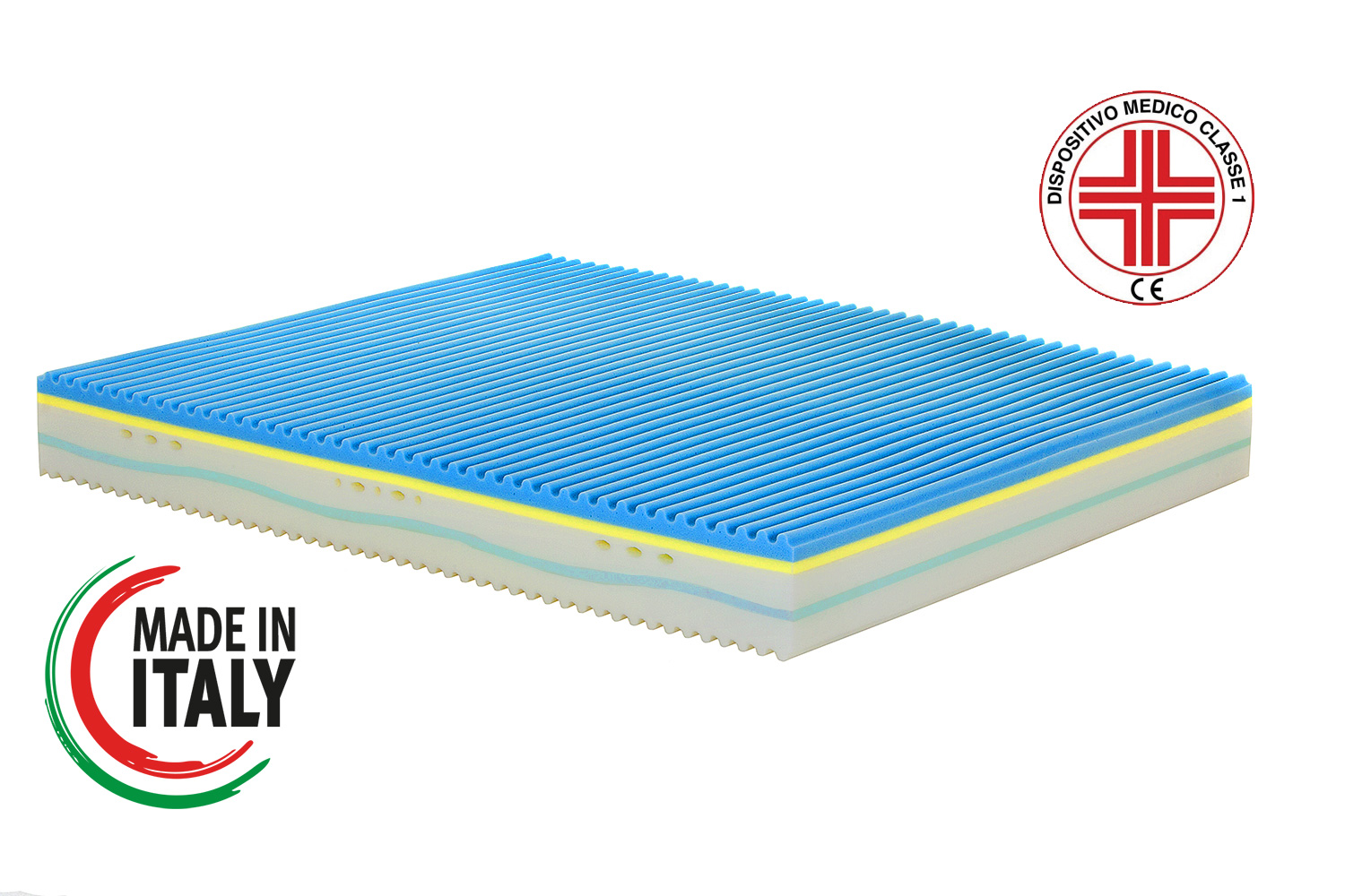 ARMONIA PLUS - Materasso memory 5 strati, rivestimento sfoderabile alto 25cm con dispositivo medico detraibile